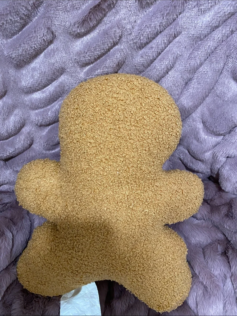 Plush Gingerbread Girl Holiday Pillow - Tan